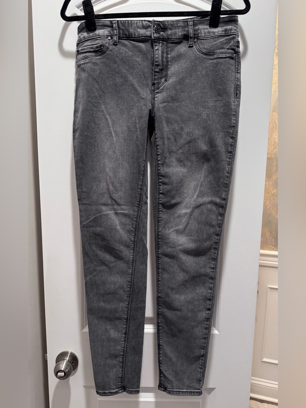 White House Black Market Faded Black High-Rise Skinny Jeans